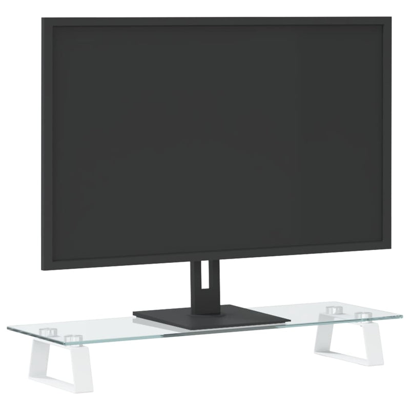 Load image into Gallery viewer, Vidaxl monitorstandaard 60x20x8 cm gehard glas en metaal wit
