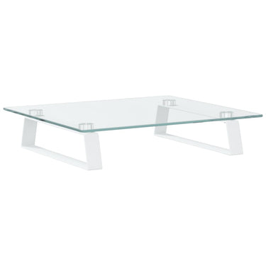 Vidaxl monitorstandaard 40x35x8 cm gehard glas en metaal wit