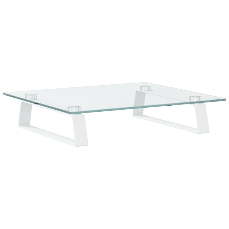 Load image into Gallery viewer, Vidaxl monitorstandaard 40x35x8 cm gehard glas en metaal wit
