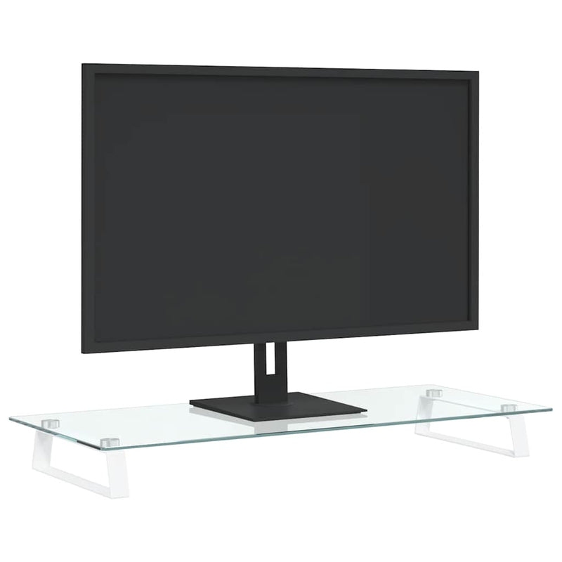 Load image into Gallery viewer, Vidaxl monitorstandaard 80x35x8 cm gehard glas en metaal wit
