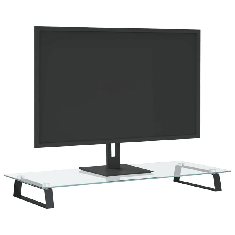 Load image into Gallery viewer, Vidaxl monitorstandaard 80x35x8 cm gehard glas en metaal zwart
