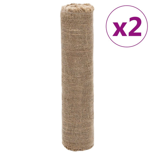 Vidaxl jute rollen 2 st 200 g m² 0,5x50 m 100% jute