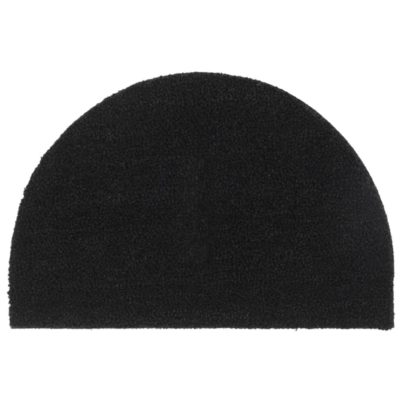 Load image into Gallery viewer, Vidaxl deurmat halfrond 40x60 cm getufte kokosvezel zwarty
