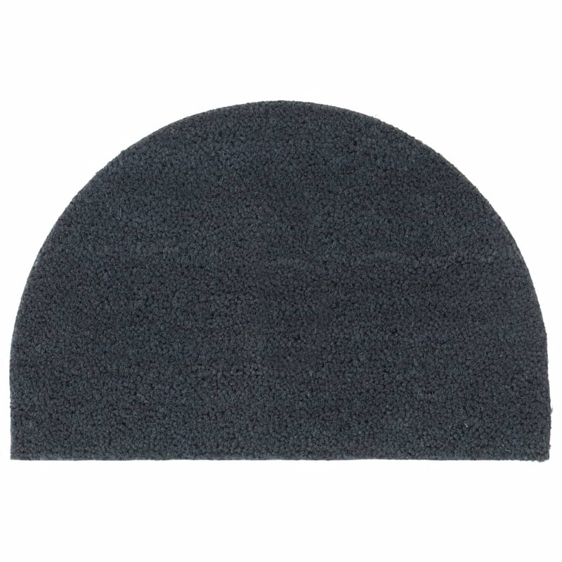 Load image into Gallery viewer, Vidaxl deurmat halfrond 40x60 cm getufte kokosvezel donkergrijs
