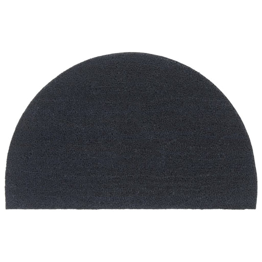 VidaXL Deurmat halfrond 50x80 cm getufte kokosvezel donkergrijs