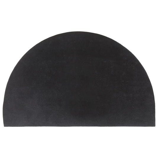 VidaXL Deurmat halfrond 50x80 cm getufte kokosvezel donkergrijs