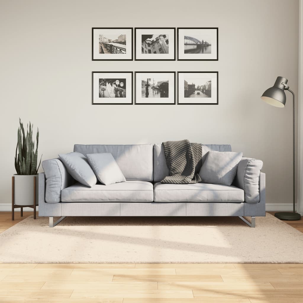 Vidaxl vloerkleed huarte laagpolig zacht wasbaar 140x200 cm beige