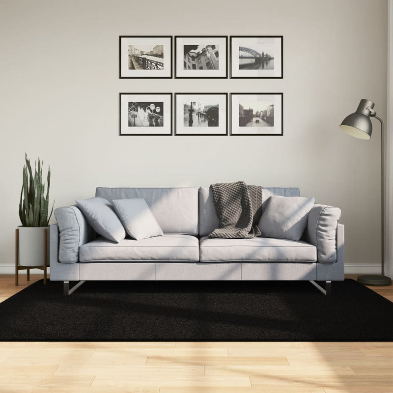 Afbeelding laden in galerijviewer, Vidaxl vloerkleed huarte laagpolig zacht wasbaar 140x200 cm zwart
