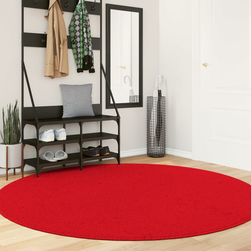 Load image into Gallery viewer, Vidaxl vloerkleed huarte laagpolig zacht wasbaar ø 200 cm rood
