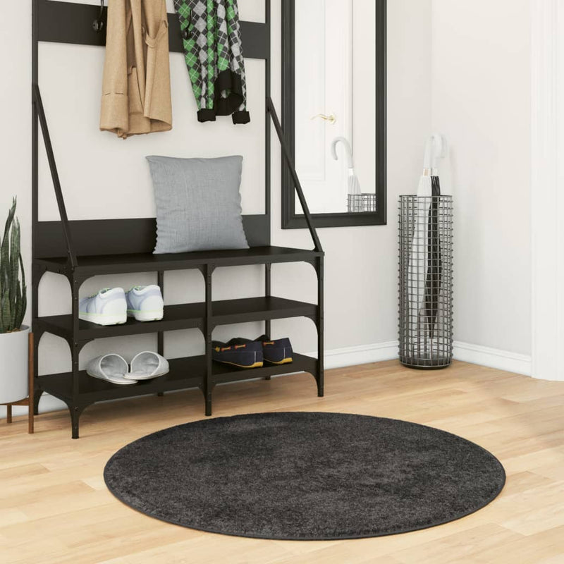 Load image into Gallery viewer, Vidaxl vloerkleed pamplona shaggy hoogpolig modern ø 100 cm antraciet
