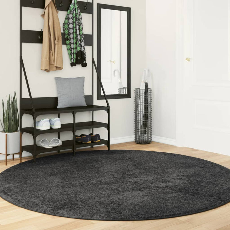 Load image into Gallery viewer, Vidaxl vloerkleed pamplona shaggy hoogpolig modern ø 200 cm antraciet
