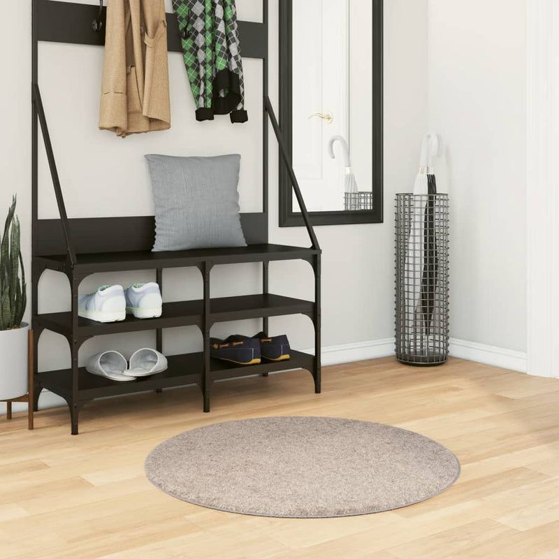 Load image into Gallery viewer, Vidaxl vloerkleed pamplona shaggy hoogpolig modern ø 80 cm beige
