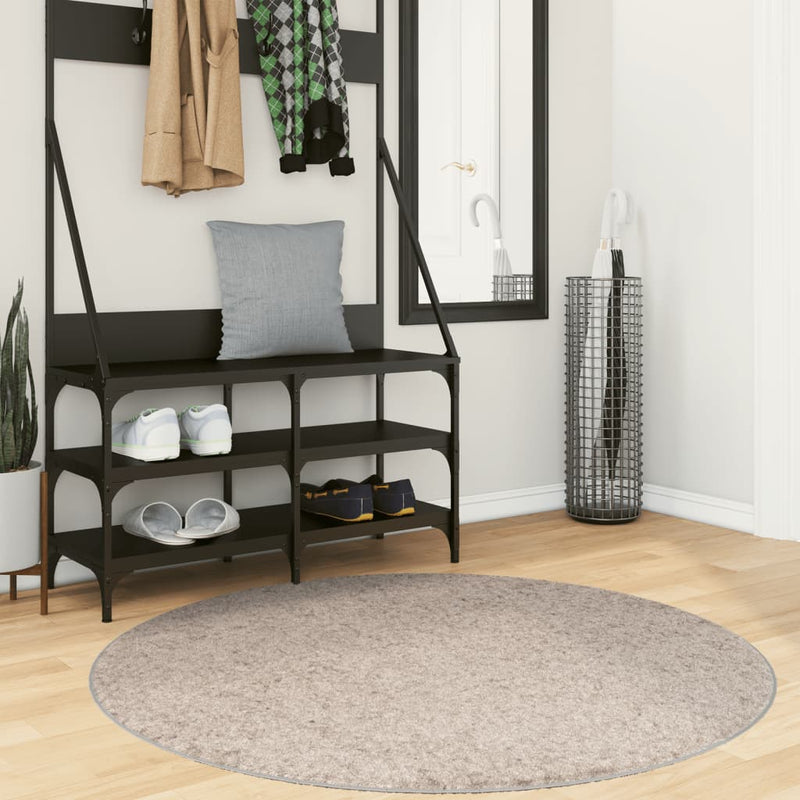 Load image into Gallery viewer, Vidaxl vloerkleed pamplona shaggy hoogpolig modern ø 120 cm beige
