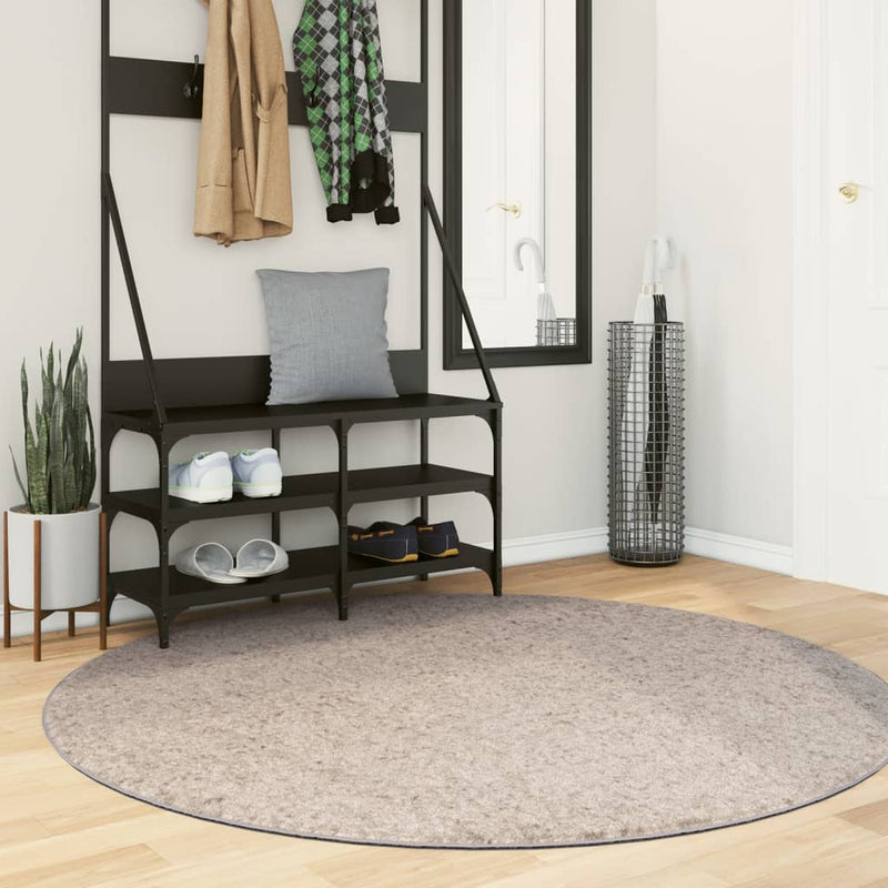 Load image into Gallery viewer, Vidaxl vloerkleed pamplona shaggy hoogpolig modern ø 160 cm beige
