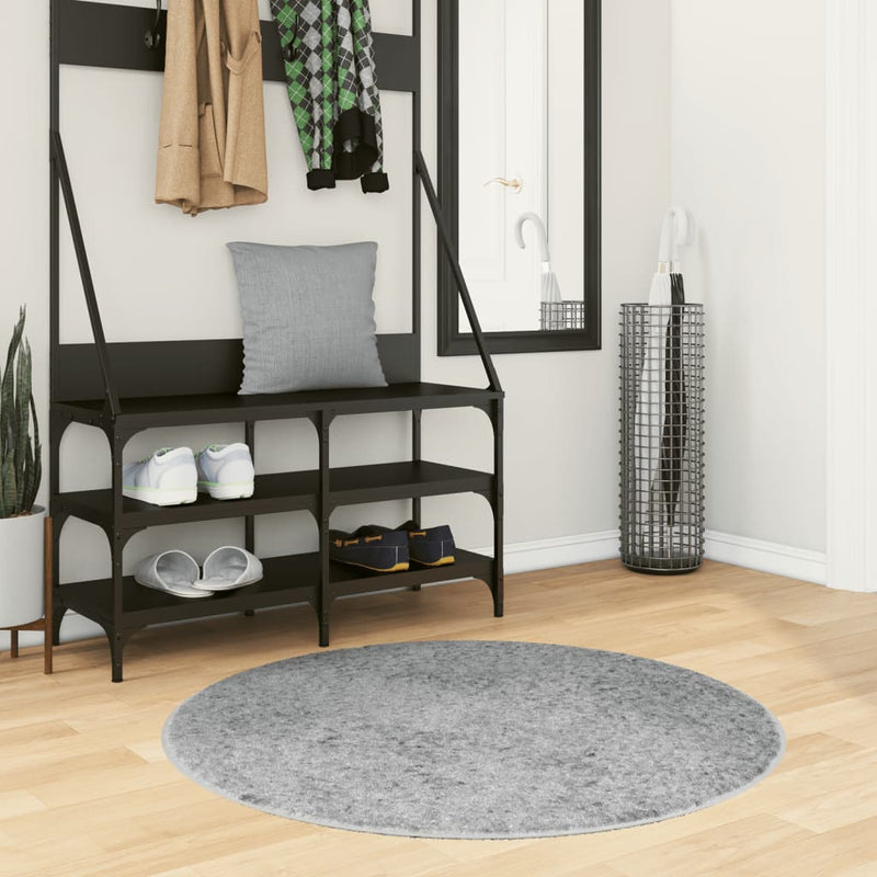 Load image into Gallery viewer, Vidaxl vloerkleed pamplona shaggy hoogpolig modern ø 100 cm grijs

