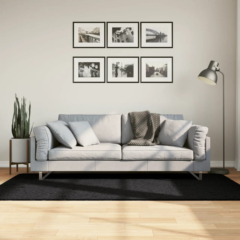 Load image into Gallery viewer, Vidaxl vloerkleed pamplona shaggy hoogpolig modern 100x200 cm zwart
