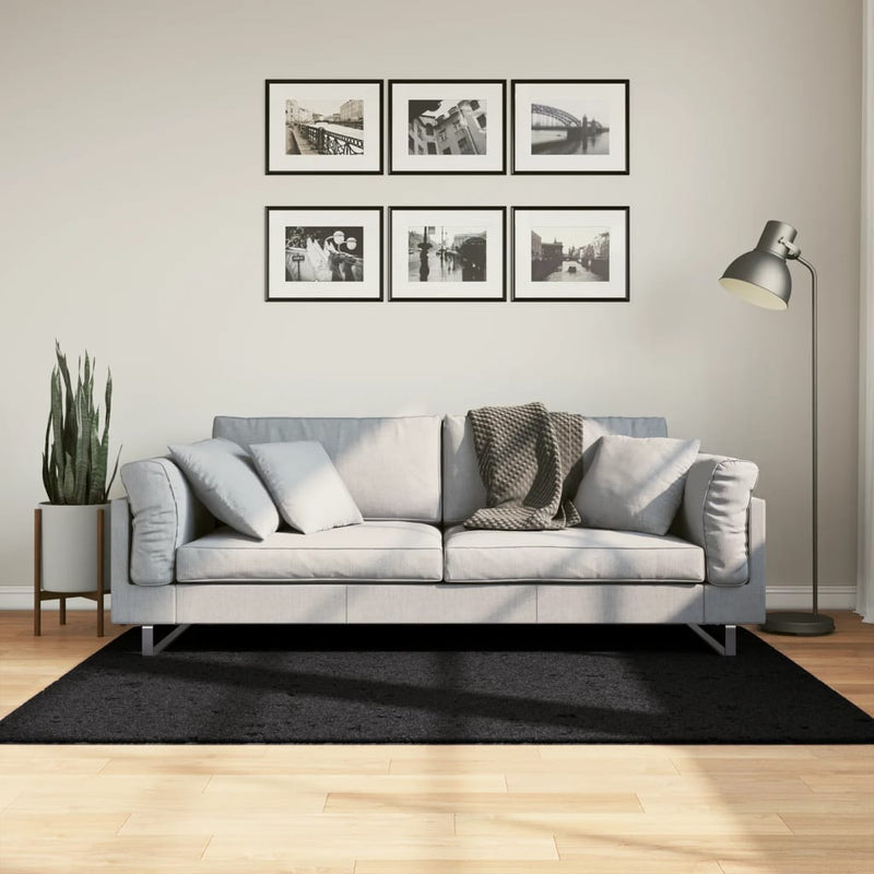 Load image into Gallery viewer, Vidaxl vloerkleed pamplona shaggy hoogpolig modern 120x170 cm zwart
