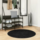 Vidaxl vloerkleed pamplona shaggy hoogpolig modern ø 100 cm zwart