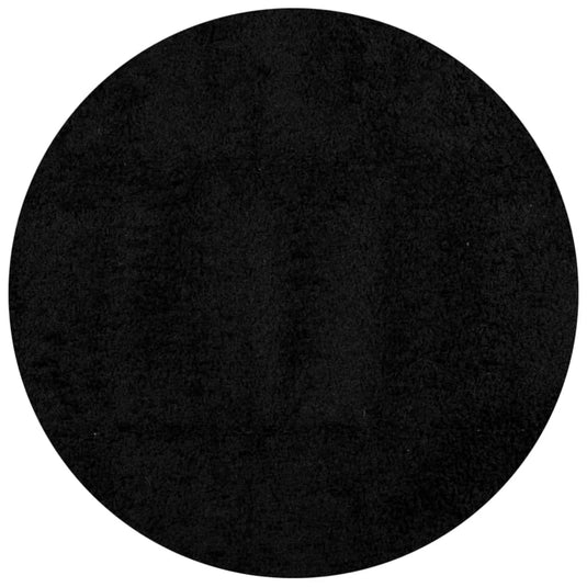 Vidaxl vloerkleed pamplona shaggy hoogpolig modern ø 120 cm zwart