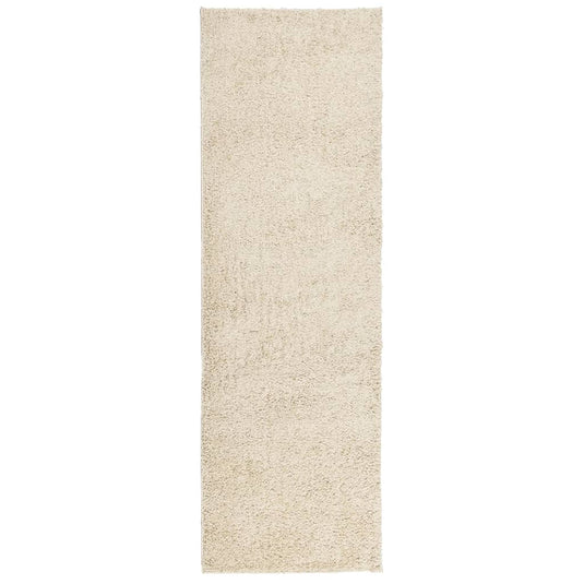 Vidaxl vloerkleed pamplona shaggy hoogpolig modern 80x250 cm goudkleur