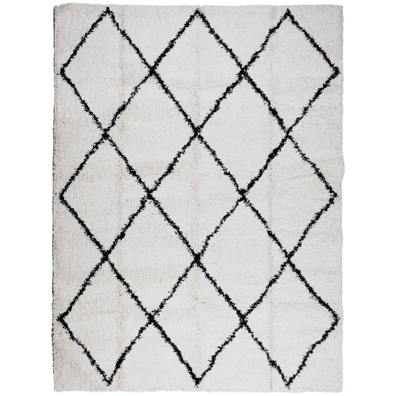 Afbeelding laden in galerijviewer, Vidaxl vloerkleed pamplona shaggy hoogpolig 300x400 cm crème en zwart
