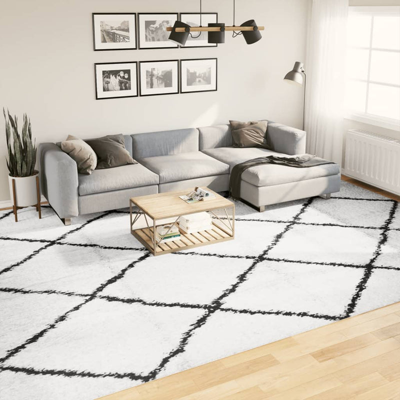 Afbeelding laden in galerijviewer, Vidaxl vloerkleed pamplona shaggy hoogpolig 300x400 cm crème en zwart
