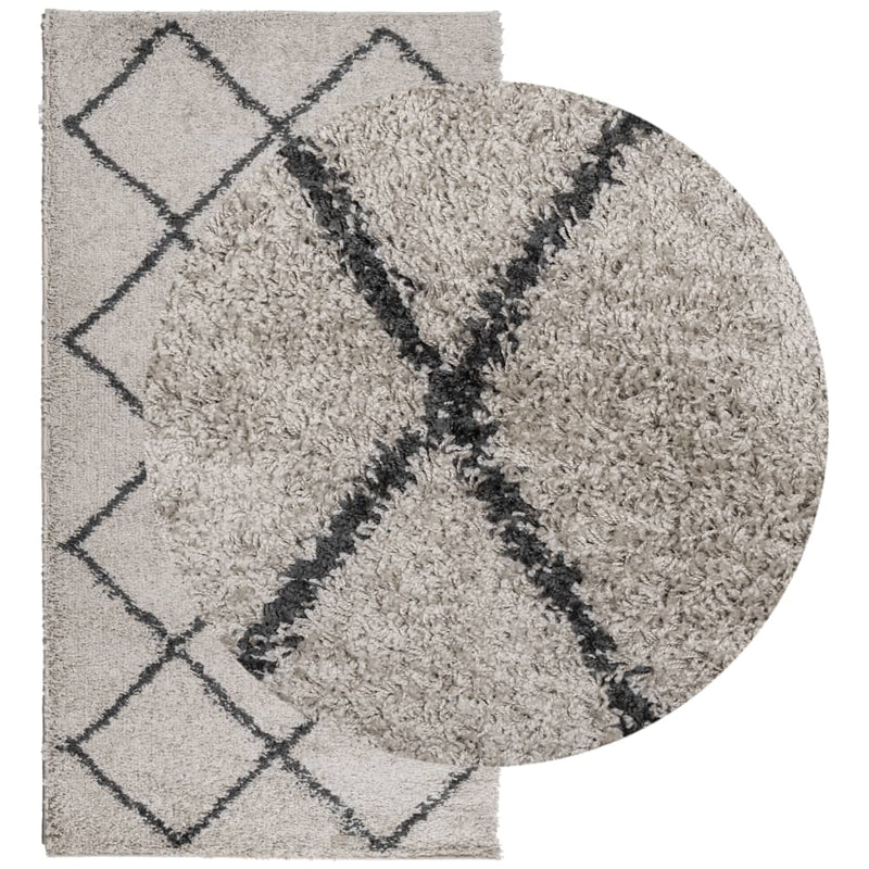 Load image into Gallery viewer, Vidaxl vloerkleed pamplona shaggy hoogpolig 60x110 cm beige antraciet
