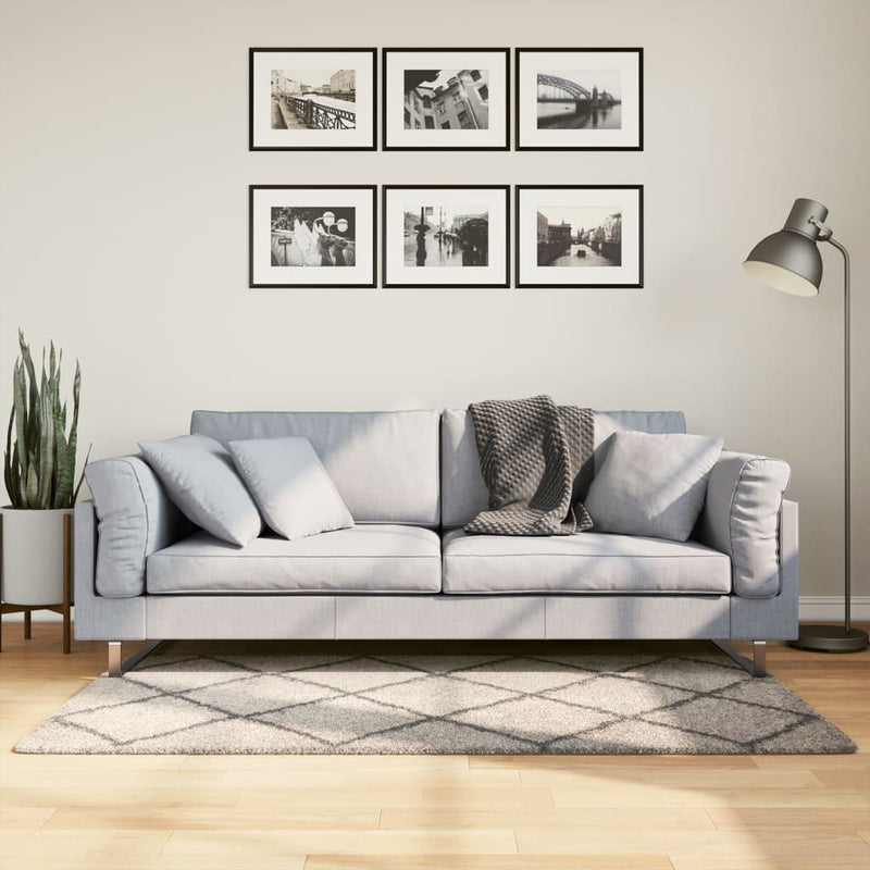 Load image into Gallery viewer, Vidaxl vloerkleed pamplona shaggy hoogpolig 80x150 cm beige antraciet
