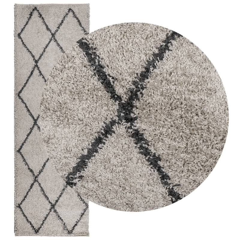 Load image into Gallery viewer, Vidaxl vloerkleed pamplona shaggy hoogpolig 80x250 cm beige antraciet
