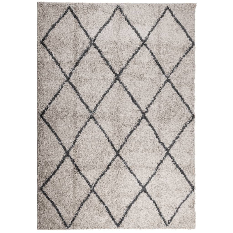 Load image into Gallery viewer, Vidaxl vloerkleed pamplona shaggy hoogpolig 120x170 cm beige antraciet
