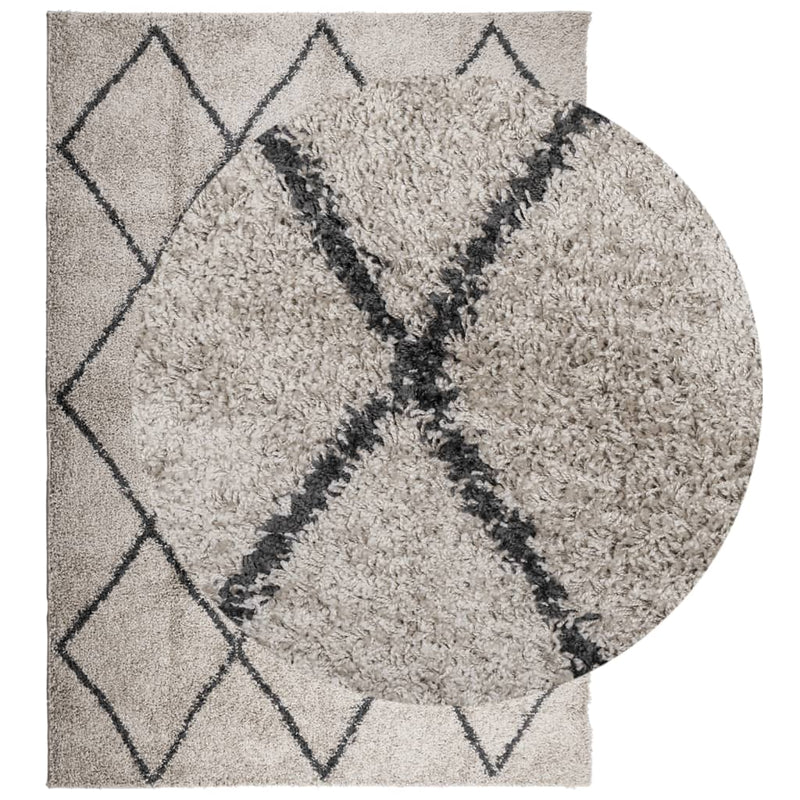 Load image into Gallery viewer, Vidaxl vloerkleed pamplona shaggy hoogpolig 120x170 cm beige antraciet
