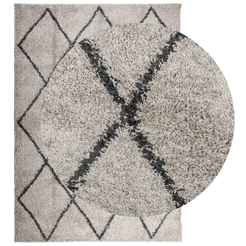 Load image into Gallery viewer, Vidaxl vloerkleed pamplona shaggy hoogpolig 160x230 cm beige antraciet
