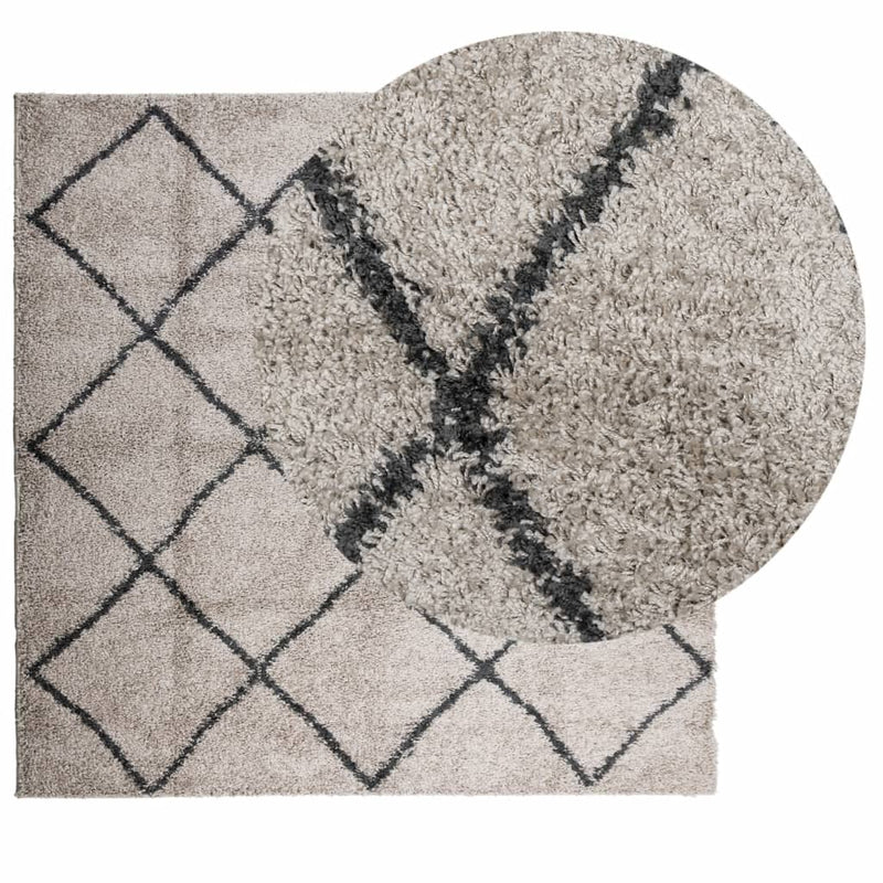 Load image into Gallery viewer, VidaXL Vloerkleed PAMPLONA shaggy hoogpolig 200x200 cm beige antraciet
