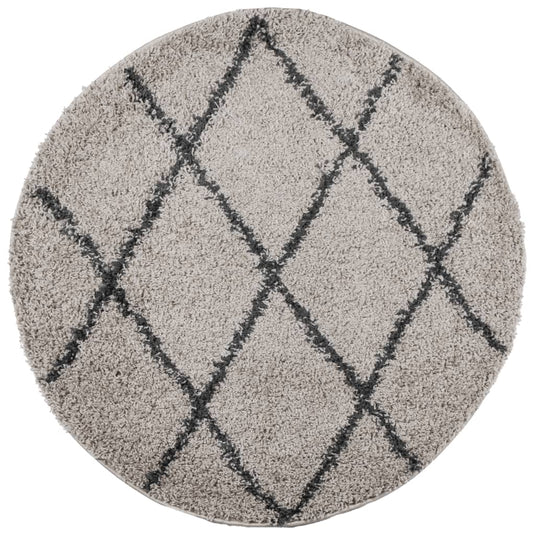 Vidaxl vloerkleed pamplona shaggy hoogpolig ø 160 cm beige antraciet
