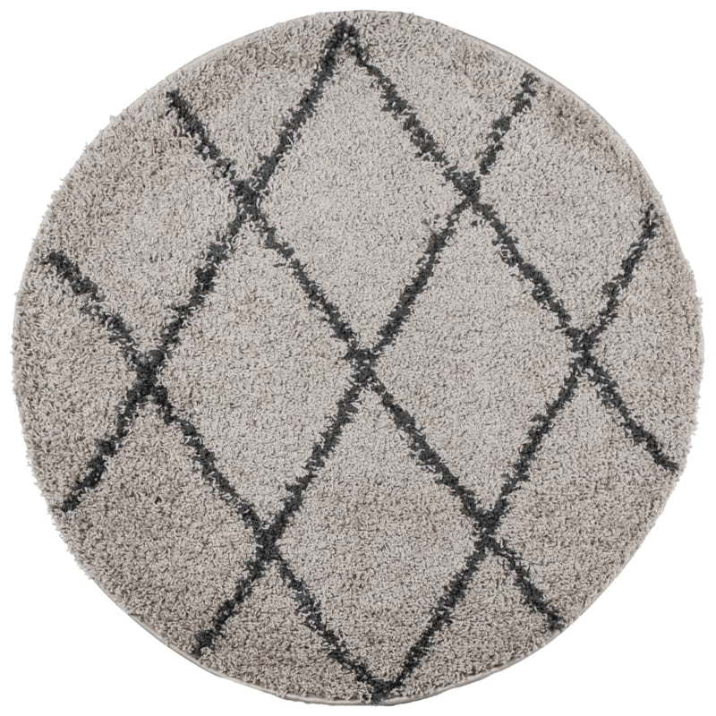 Load image into Gallery viewer, Vidaxl vloerkleed pamplona shaggy hoogpolig ø 280 cm beige antraciet

