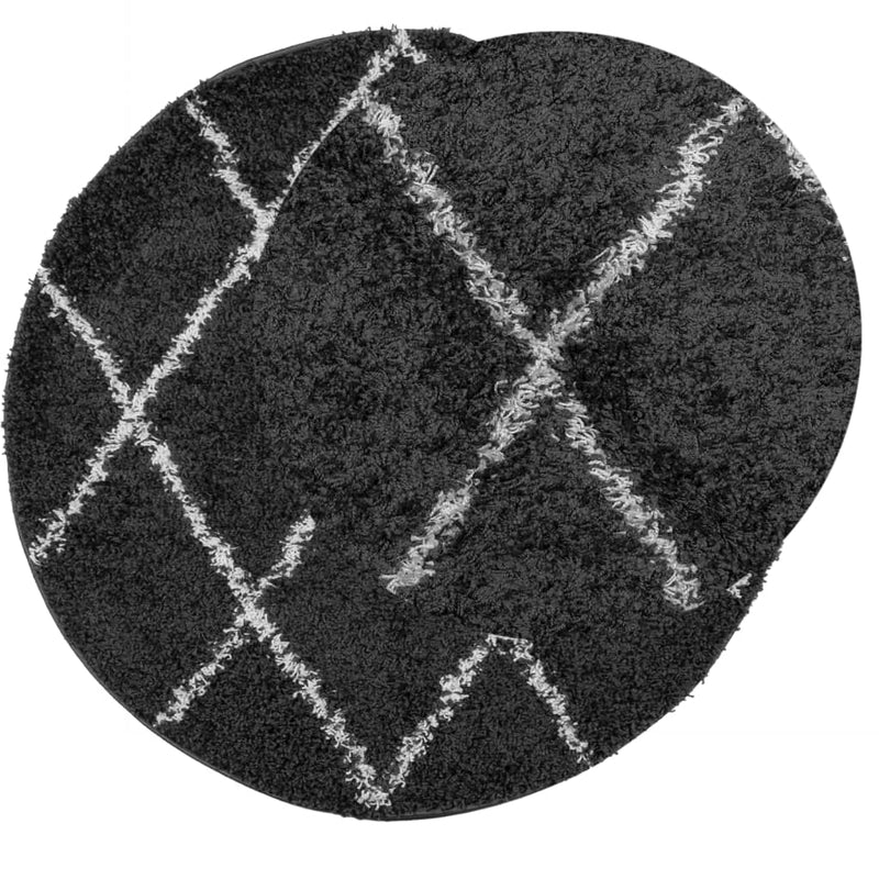 Load image into Gallery viewer, Vidaxl vloerkleed pamplona shaggy hoogpolig ø 120 cm zwart en crème
