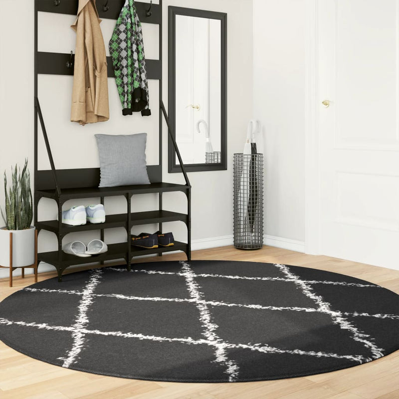 Afbeelding laden in galerijviewer, Vidaxl vloerkleed pamplona shaggy hoogpolig ø 200 cm zwart en crème
