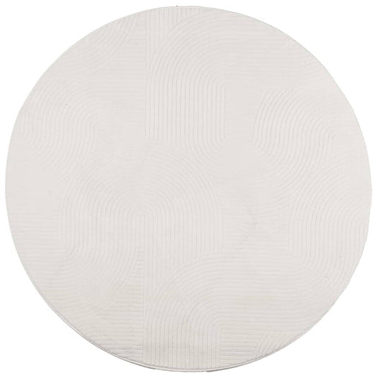 Vidaxl vloerkleed iza laagpolig scandinavisch ø 80 cm crèmekleurig