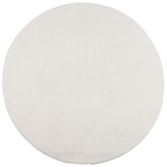 Vidaxl vloerkleed iza laagpolig scandinavisch ø 100 cm crèmekleurig