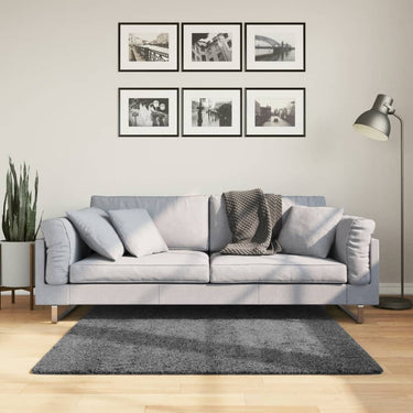 Vidaxl vloerkleed oviedo laagpolig 120x120 cm antracietkleurig