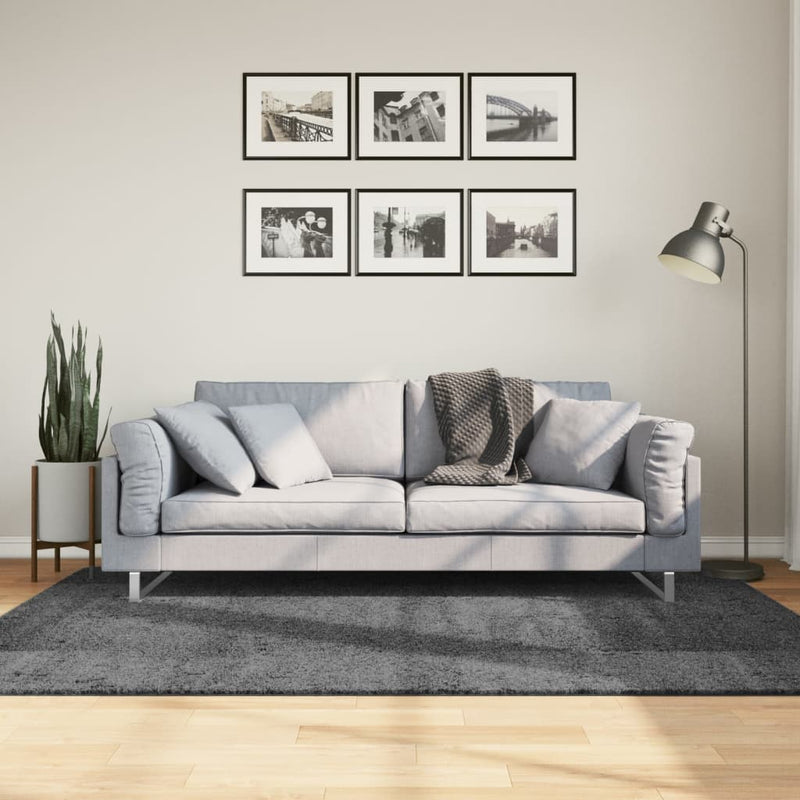 Load image into Gallery viewer, Vidaxl vloerkleed oviedo laagpolig 140x200 cm antracietkleurig
