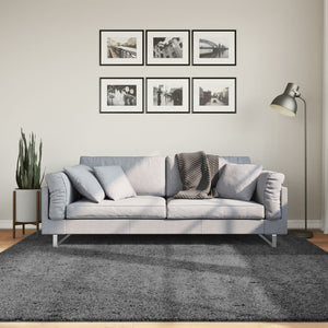 Vidaxl vloerkleed oviedo laagpolig 200x200 cm antracietkleurig
