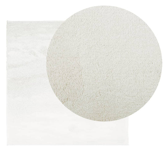 Vidaxl vloerkleed oviedo laagpolig 120x120 cm crèmekleurig