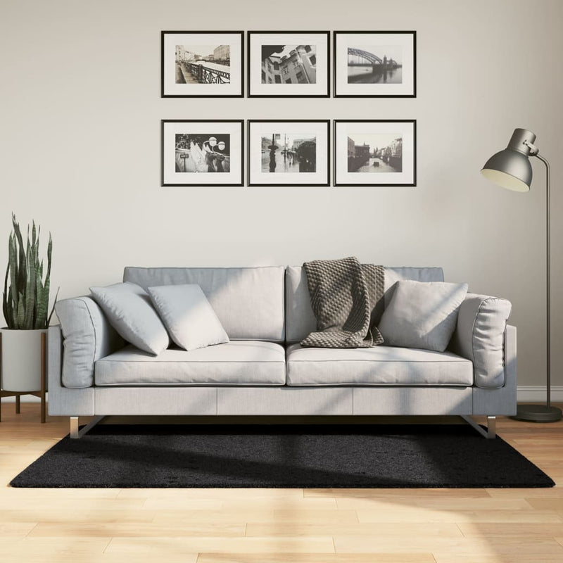 Load image into Gallery viewer, Vidaxl vloerkleed oviedo laagpolig 80x150 cm zwart
