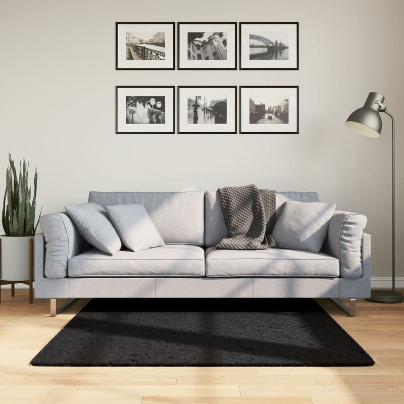 Load image into Gallery viewer, Vidaxl vloerkleed oviedo laagpolig 120x120 cm zwart
