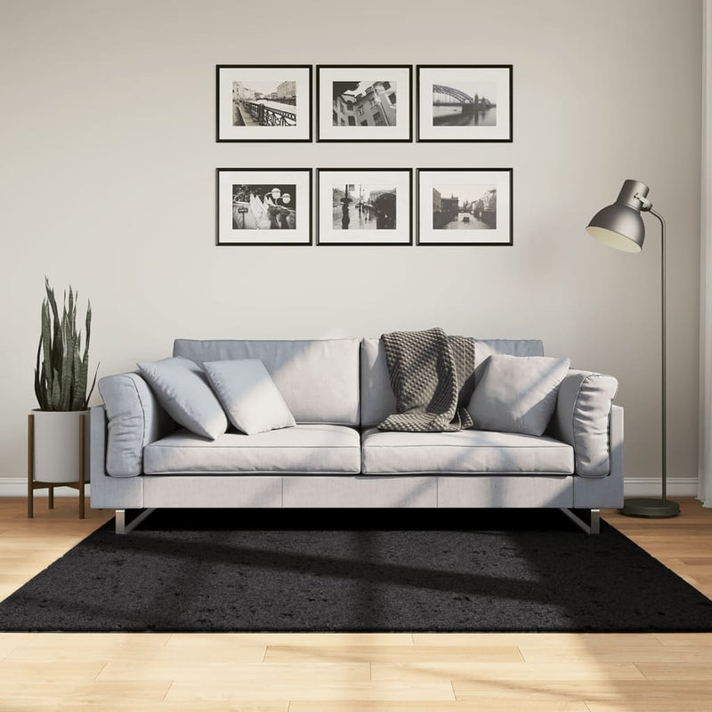 Load image into Gallery viewer, Vidaxl vloerkleed oviedo laagpolig 160x160 cm zwart
