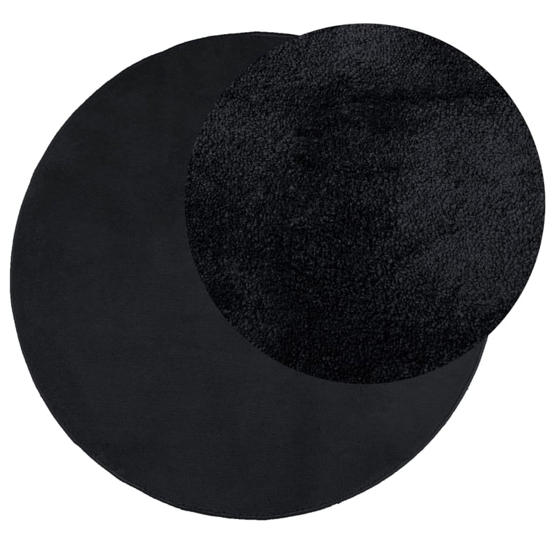 Load image into Gallery viewer, VidaXL Vloerkleed OVIEDO laagpolig Ø 100 cm zwart
