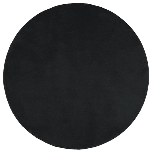 Vidaxl vloerkleed oviedo laagpolig ø 160 cm zwart