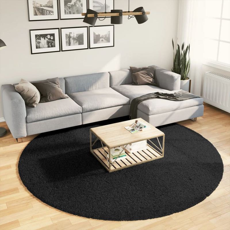 Load image into Gallery viewer, VidaXL Vloerkleed OVIEDO laagpolig Ø 240 cm zwart
