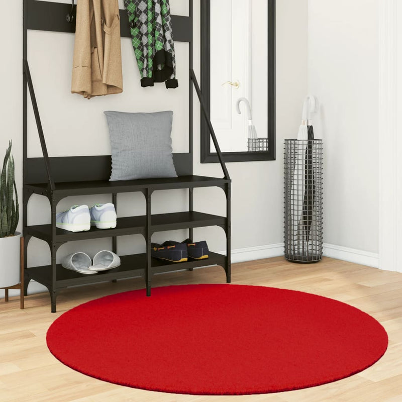 Load image into Gallery viewer, Vidaxl vloerkleed oviedo laagpolig ø 120 cm rood
